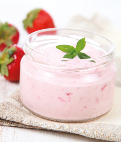 Petit pot de crème à la fraise