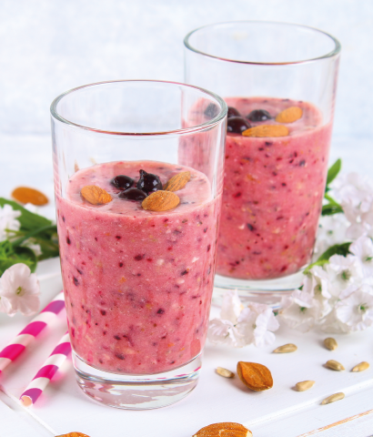 Smoothie aux fruits et amandes