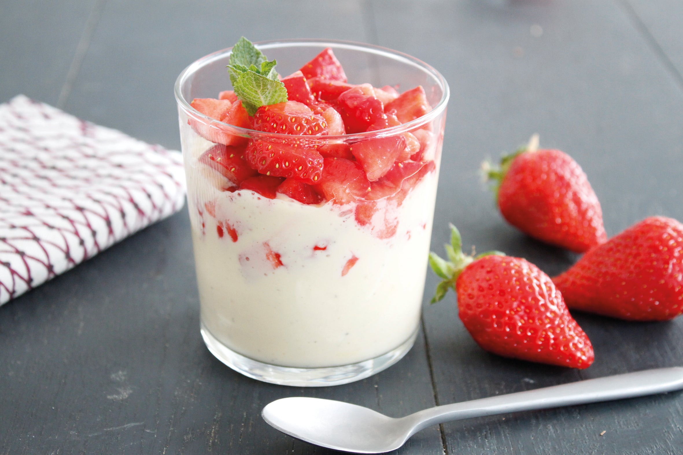 Recette Milkshake vanille et dés de fraises