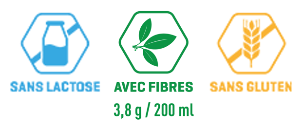 Pictos sans lactose avec fibre gluten fibre