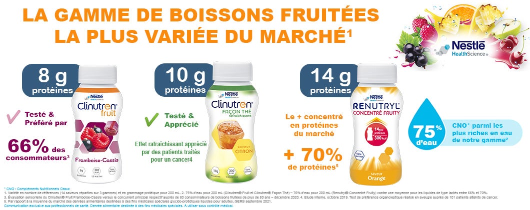 Clinutren et Renutryl Fruits