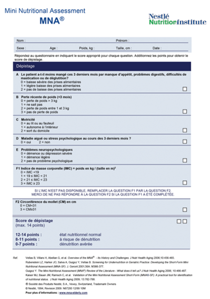 Mini Nutritional Assessment